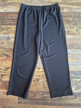 Bryn Walker Comfort Relaxed-Fit Modal-Knit Cropped Pants Elastic Waist Black
